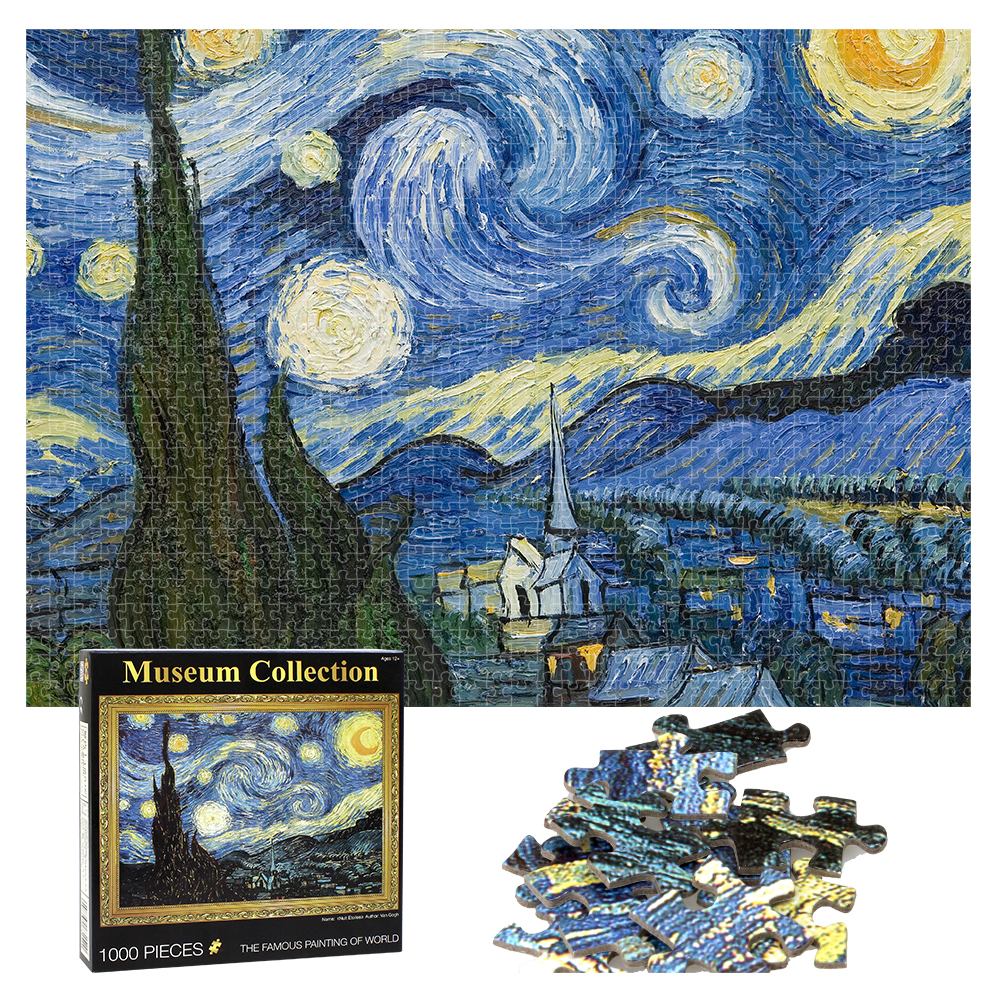 high quality customized design 1000 piece grey cardboard jigsaw puzzle game for adult