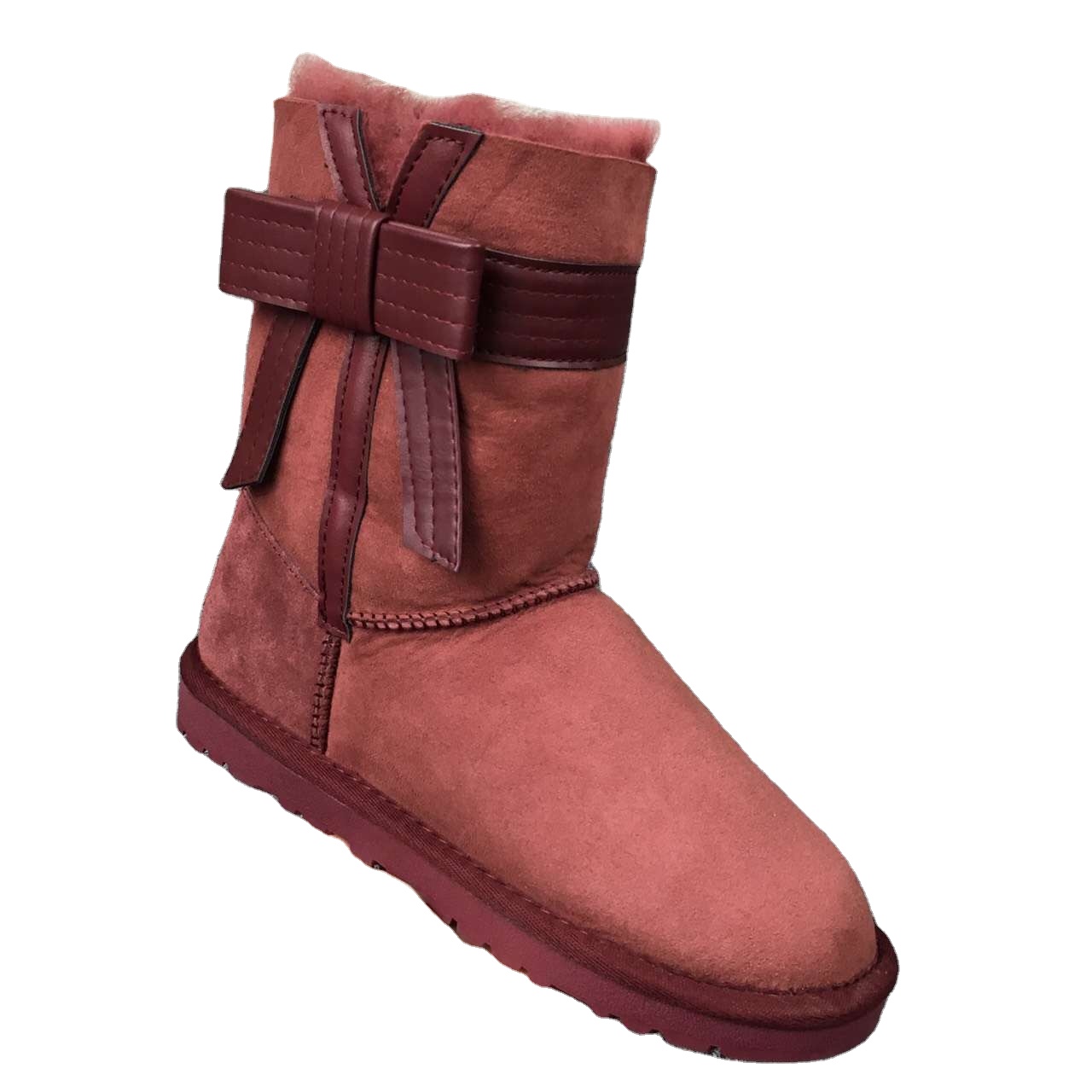 wholesale fashion classic fur snow boots for women durable rubber woman boots for winter
