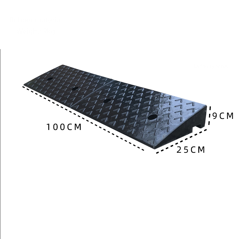 100*25*9CM Durable Street Black Color Rubber Car Ramps Curb Ramp