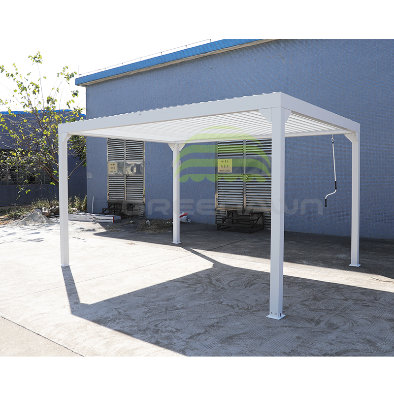 3x3 м белый цвет анти-УФ ручное управление алюминиевый открытый Louvred Pergola патио система Pergole крыши