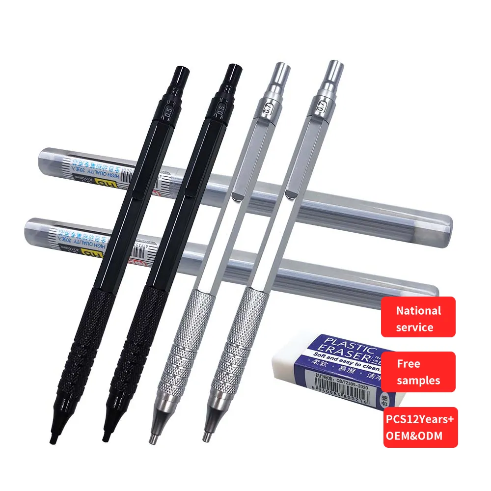 Hot sale Logo customization Office Supplies Metal Retractable 0.5mm/0.7mm Mechanical Pencils pen pencil