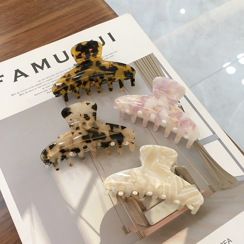 MINIYU Оптовые Пользовательские логотипы корейские Винтажные заколки для волос аксессуары 8,5 см розовый Краб для волос черепаховый ацетат для женщин