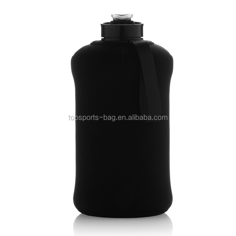 2.2L Half Gallon Water Bottle Insulated Storage Sleeve Neoprene Black with Phone Holder