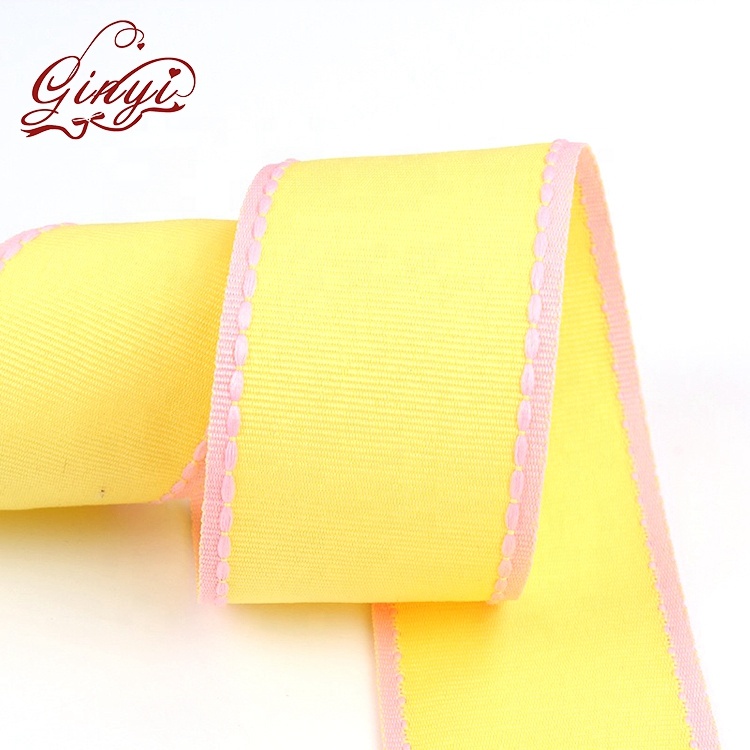 Оптовая продажа боковой стежок Grosgrain лента 3 дюймов