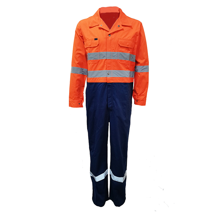 Hot Sale Hi Vis Coveralls Breathable Work clothes Building Site Orange Overalls 5cm Bright Tape Reflective Safety Clothing