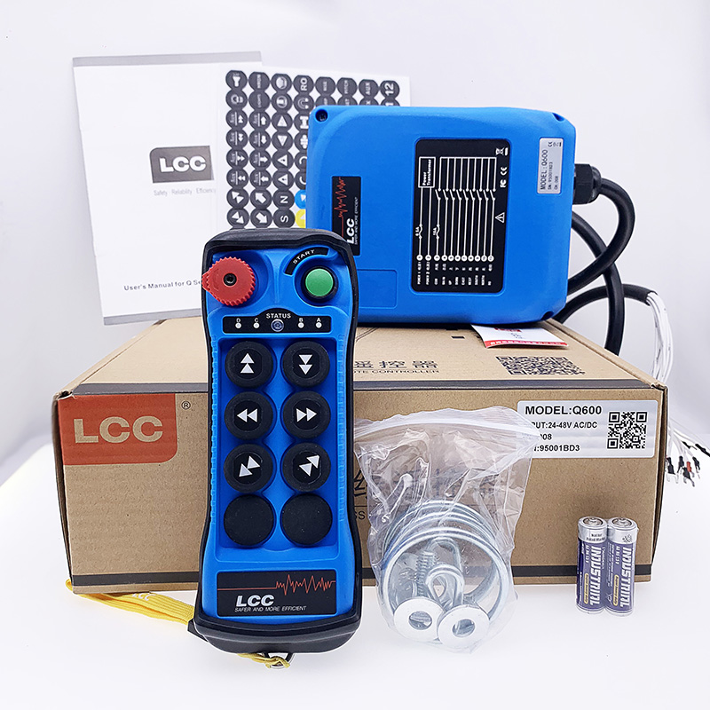 Синий Q600 LCC 6 кнопок без свободного хода, одна скорость промышленный кран дистанционного управления для бетононасоса