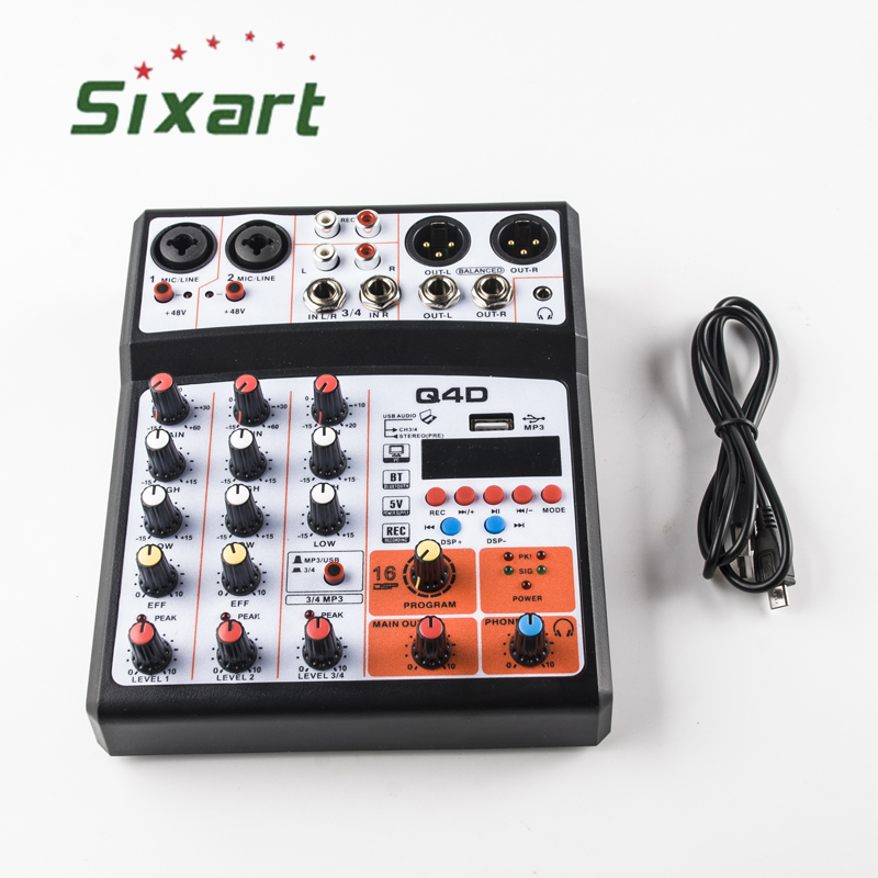 4CH mini professional MINI digital mixer for live house and live streaming