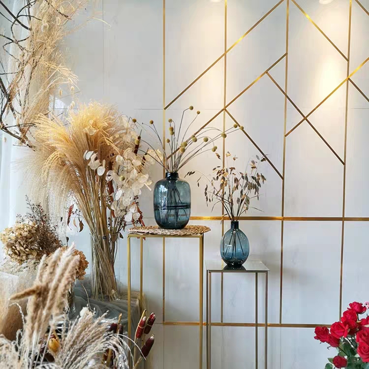 Newtime 0.4'' * 164ft Golden Tile Stickers Decorative Floor Wall Sticker Foil Line Peel and Stick Adhesive tape