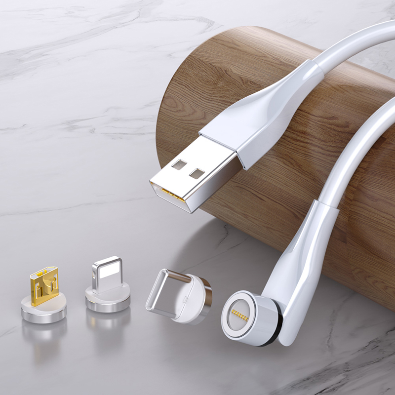 540 градусов вращение 3A быстрое зарядное устройство USB кабель для передачи данных Магнитная 3 в 1 кабель с разъемом Micro USB Type-C для IOS мобильного телефона Быстрый зарядный кабель