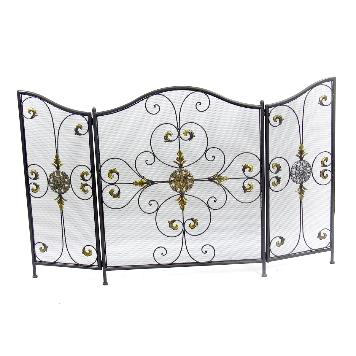 New arrival Metal Modern Scroll Fireplace Screen Foldable Fireplace Screen