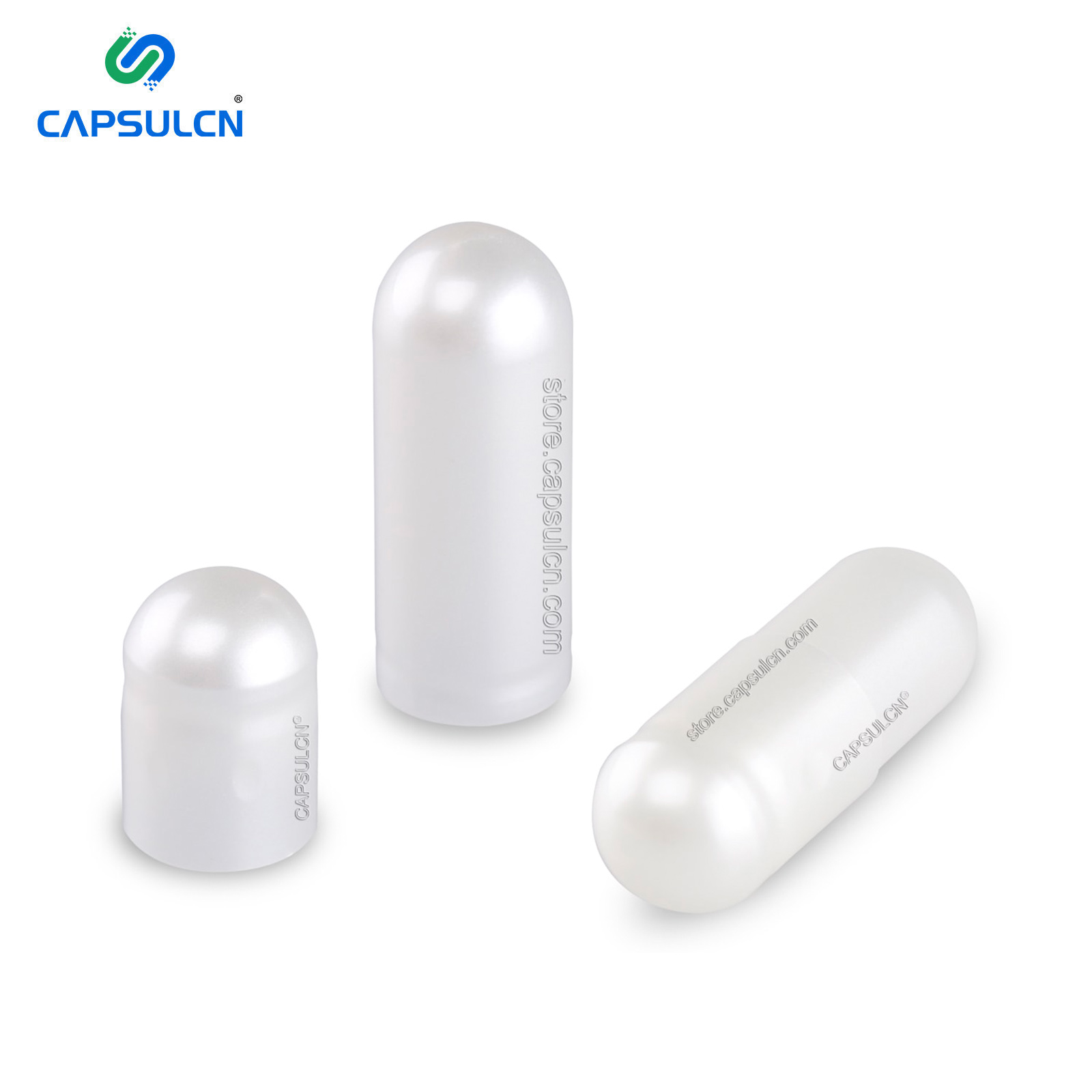 CapsulCN Metallic Capsules White Separated Bulk Hard Empty Gelatin Capsule Custom Printed Size 2 Wholesale Empty Capsules