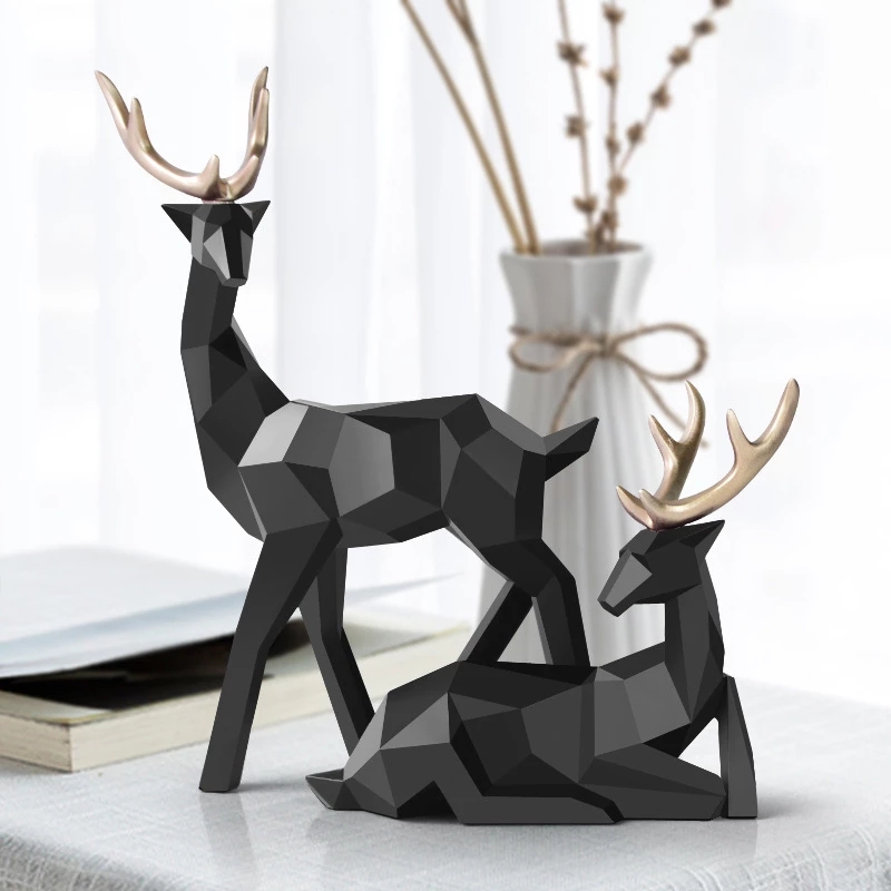 Home Decor Creative European Style Home Furnishing China New Innovative Product Home Decor Craft Figurines White Resin Deer