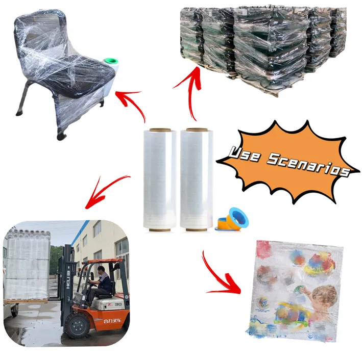Factory Price Soft Plastic Wrap Films Roll Pallet Packing Transparent Wrapping lldpe Plastic Wrap Stretch Film