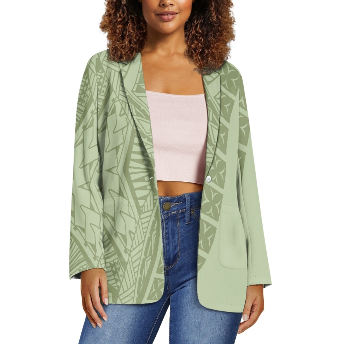 Polynesian Style Designer Exclusive Customization Polynesia Fashionable And Exquisite Women's Casual Suit Jacket Print On Demand