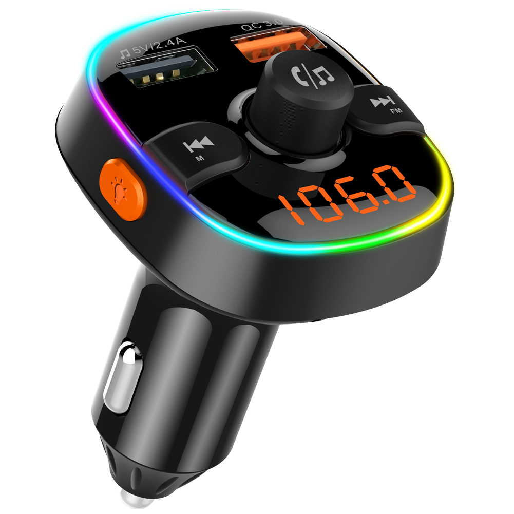 Fm-передатчик Bluetooth 5,0 для автомобильного музыкального MP3-плеера с автомобильным зарядным устройством Type-C