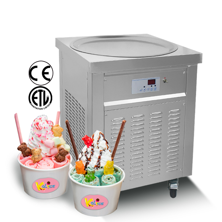 ETL NSF 55cm pan fried ice cream machine/ice cream roller machine /roll fry ice cream machine