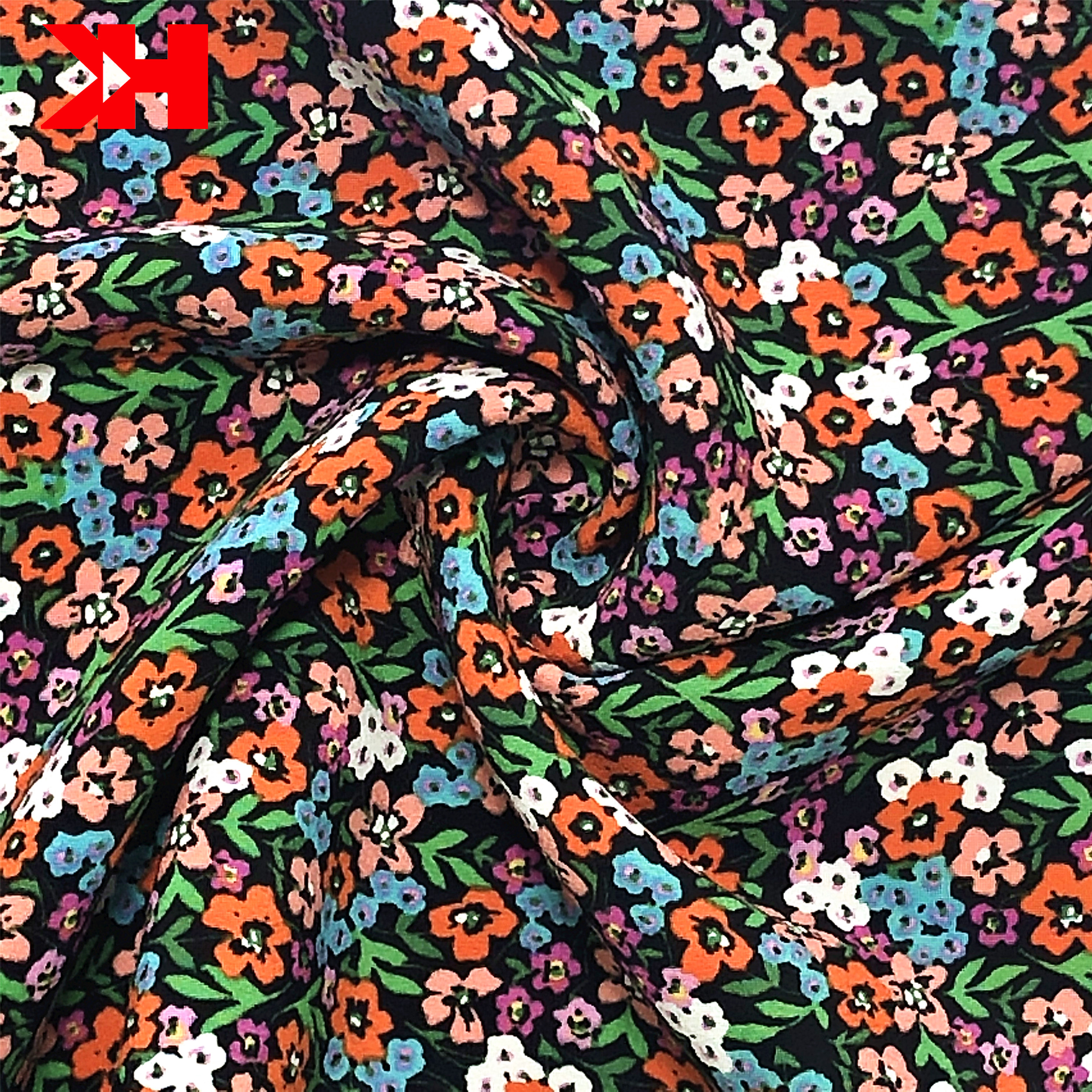 colorful design printed rayon 100 viscose challis fabric for dresses