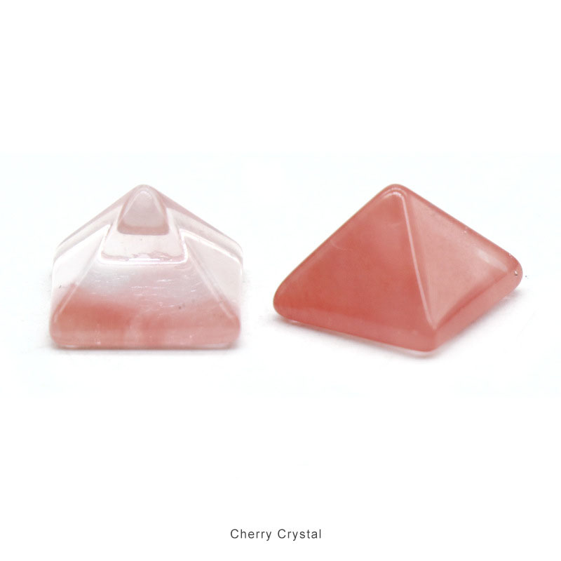 Crystal Healing Stones Natural Polished Cherry Quartz Pyramid Stone
