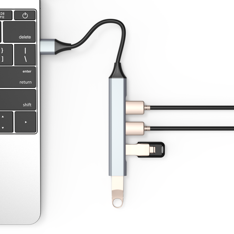 Распродажа, недорогие аксессуары для ноутбуков, 4 в 1, usb c концентратор для usb3.0 2,0, usb концентратор, 4 порта, 4 в 1, Тип c концентратор, подключи и работай