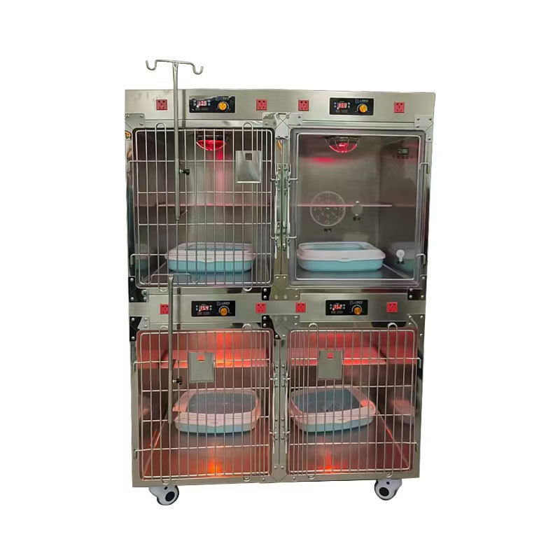 Hot Sale Veterinary Icu Cage Canil Isolation Oxygen Heated Chamber Infrared Heating Cage Banks For Veterinary Clinics