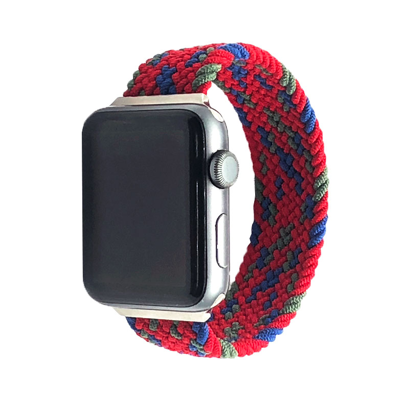 Плетеный ремешок Соло для Apple Watch band, тканевый нейлоновый эластичный браслет 38/40 42/44 мм iWatch series 3 4 5 SE 6