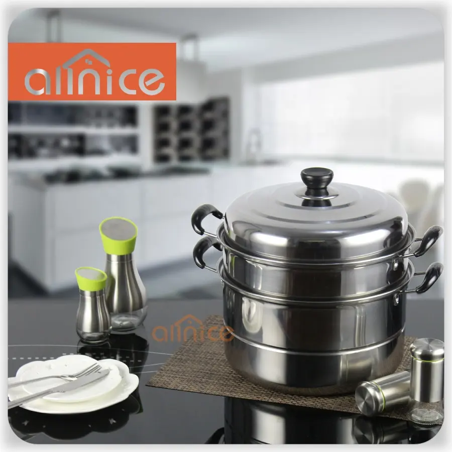 Allnice Factory 410 Material 2 Layers Stainless Steel Steamer Pot
