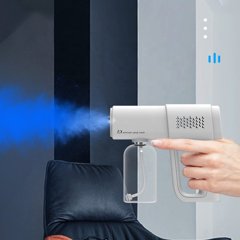 K5 380ml disinfect nano Gun manufacturer Wholesale Wireless Hand Held Blue Light Alcohol Sterilizing K5 Nano Spray Gun