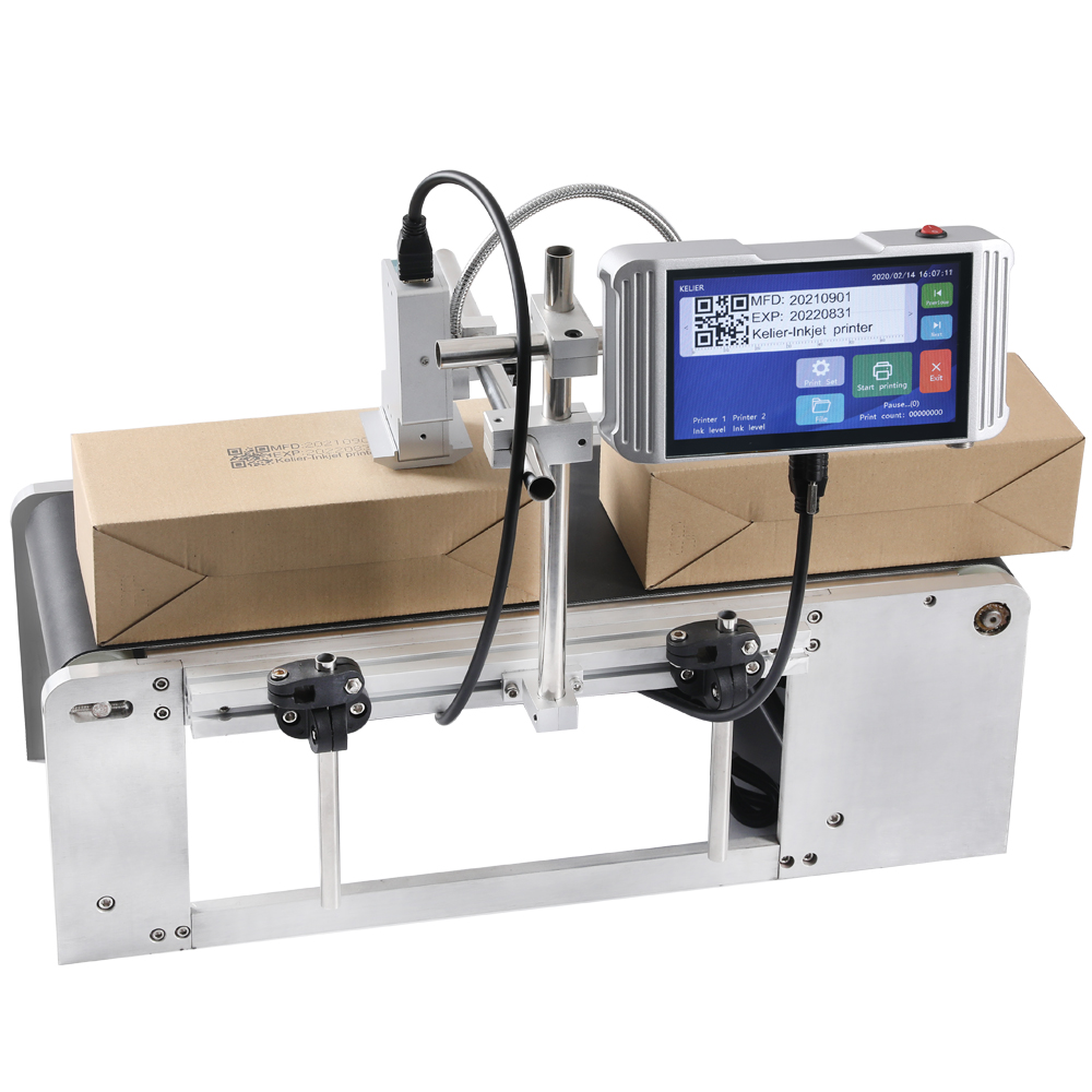 kelier 2022 new Factory multilanguage industrial continuous online inkjet printers for date QR code logo variable barcode