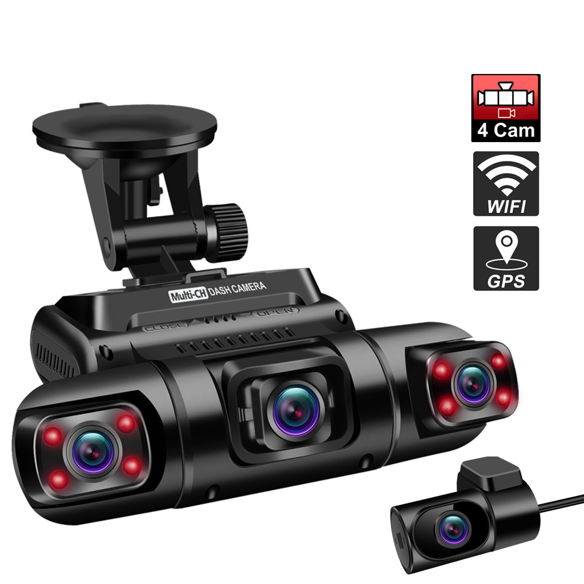 1080P и каналы 2K 170 Автомобильный регистратор DVR GPS WiFi видеорегистратор 24 часа Автомобильный регистратор