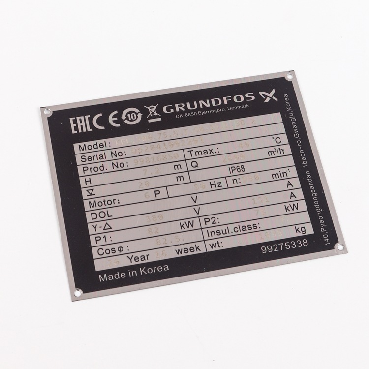 Custom Metal Label Sign Tags laser engraved Metal Nameplate for Machine Equipment