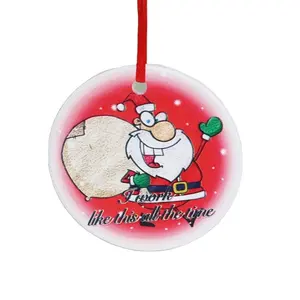 CUSTOM Christmas Tree Ornaments Santa Star Or Round Hanging For Christmas Gifts ceramic Christmas tree Hanging