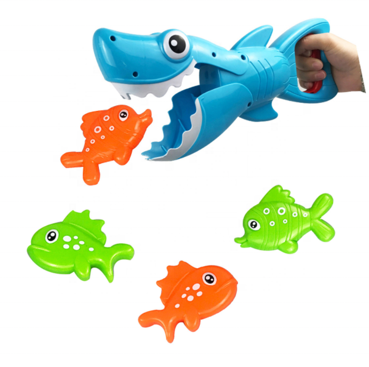 Hungry Shark with Teeth Biting Action Baby Bath Toy Set Bathtub Toy for Toddler