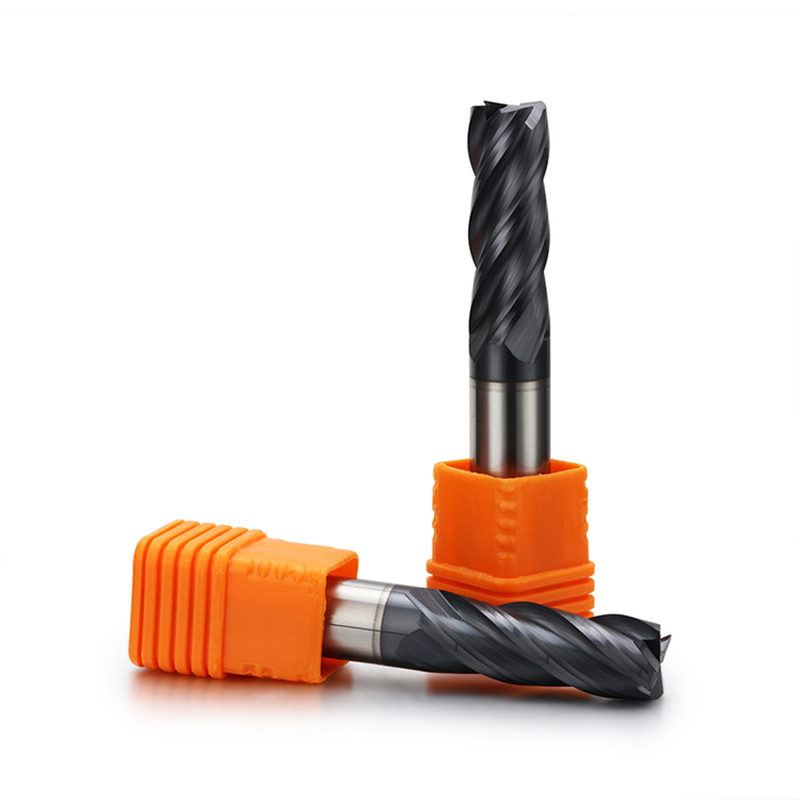 ZHY CNC Solid Carbide Flat Square Milling Cutters 55 Degree 4 Flutes End Mill For Metal Machineries