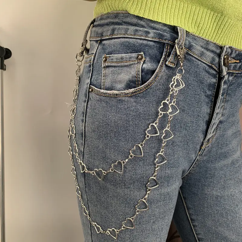 fashionable design gold and silver heart chain pants belts alloy multi-functional chains multi layer belly chain