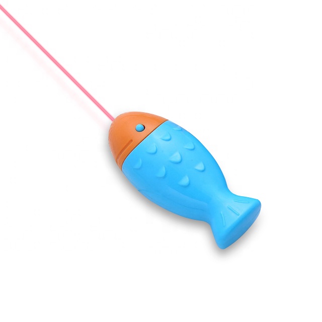 Wholesale Customized Logo Fish Laser Pointer Cat Toy Pet Portable interaction Cat Toy