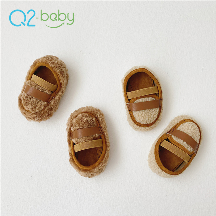 Q2-baby F203 новая осенне-зимняя модель, удобная мягкая подошва из овечьей шерсти, обувь для новорожденных
