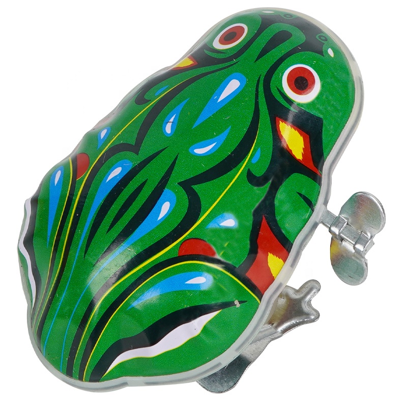 Cheap price retro clockwork children iron frog fun jump classic wind up toys for kids