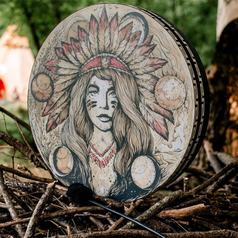 Ручной барабан shaman, Тамбурин, музыкальные инструменты, звуковое исцеление, родная женщина, шаманические барабаны