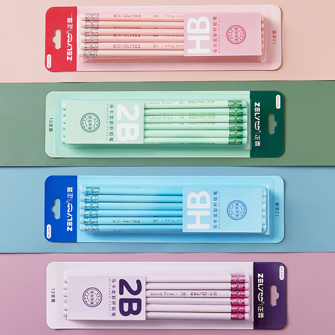 wood free 12 pcs 2B pencil for office school
