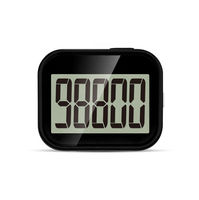 New 3D pedometer large screen digital display step counting back buckle hanging rope key reset 360 degree inductive pedometer