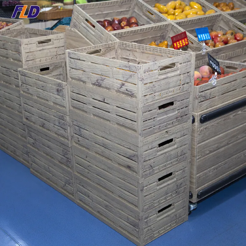 Folding Plastic Crates Logistic Recyclable Fruit And Vegetable Collapsible Plastic Folding Crate