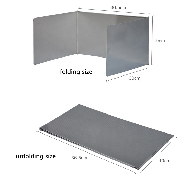 Outdoor camping high quality foldable thick stainless steel stove burner windscreen portable outdoor cooking wind shield