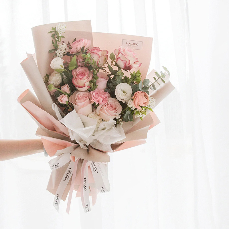 2024 Flower packaging paper dual color Eurasian paper bouquet packaging flower shop gift wrapping flower paper floral art
