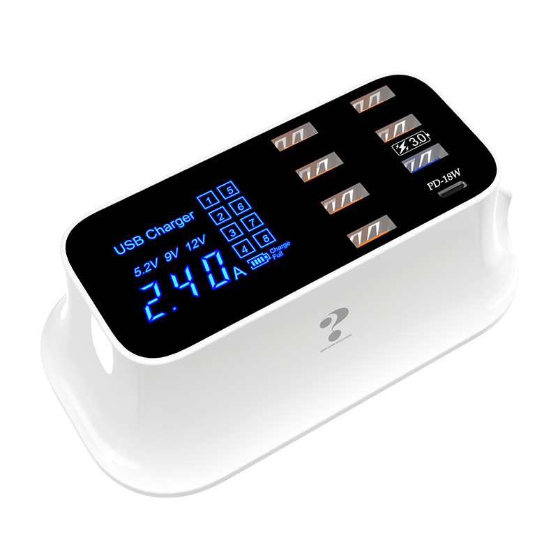 DP ЕС Горячая продажа 8-станция зарядного устройства с портом usb с цифровой светодиодный дисплей для мобильного телефона ipad