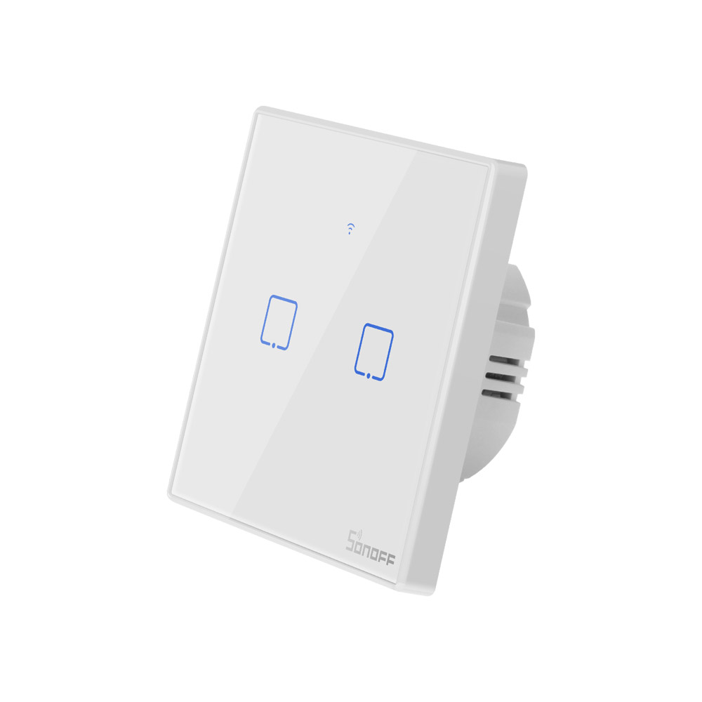 Sonoff TX T2 EU 2Gang Wifi Switch 433/RF Wall Light Touch Switch Via Ewelink Works With Alexa Google Home For Smart House