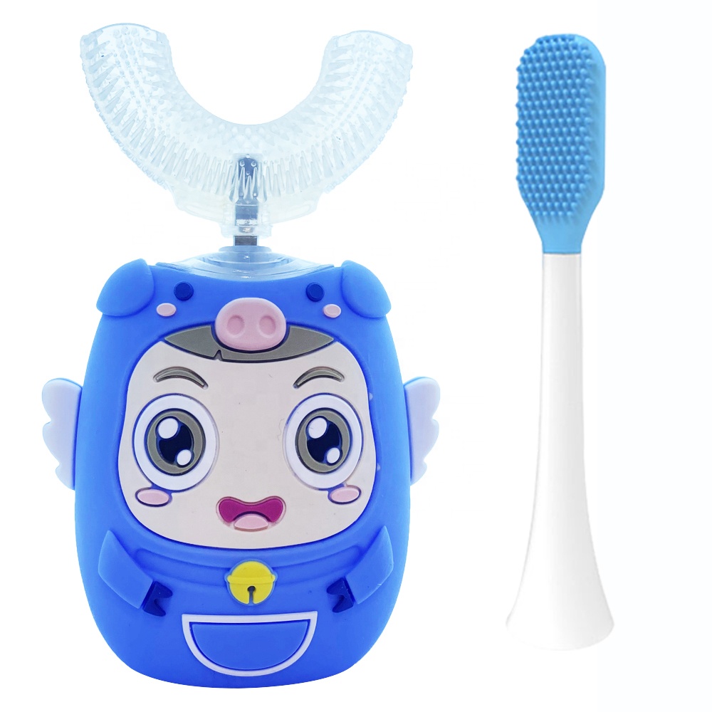IPX7 New arrival 360 degree u shape children automatic rechargeable ultrasonic children soft 360 u shape electric toothbrush
