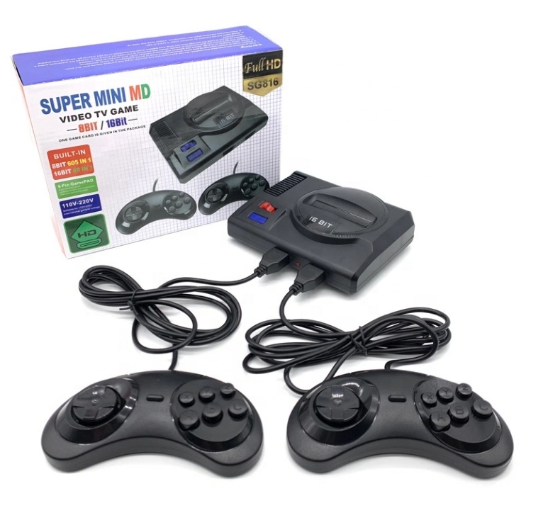 Новый 16 бит для Sega MD2 игровая консоль Классическая портативная игровая приставка плеер MD для Sega Megadrive 2 ТВ игровой приставки