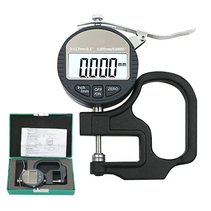 0.001mm Micrometer Digital Dial Thickness Gauge For Plastic Film Leather Paper Inch Measurement Tool Thickness Meter Gauge