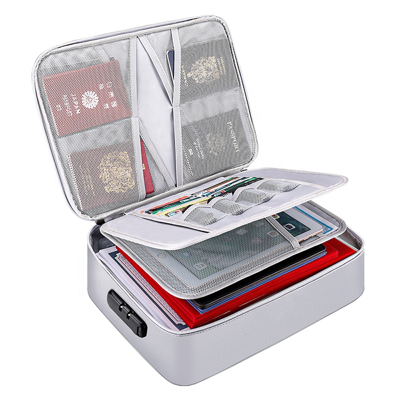 Ticket Storage Bag Waterproof And Fireproof Multilayer Document Bag
