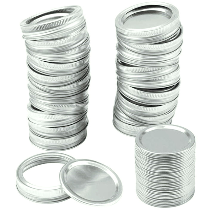 Wholesale 86mm mouth flat lid pack silver gold 70mm regular canning lids with rings for mason jars